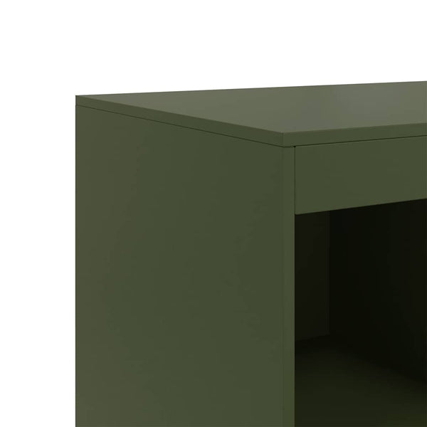 Highboard Olivgrün 67x39x95 cm Stahl