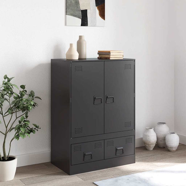 Schwarzes Highboard aus Stahl, 67x39x95 cm