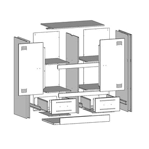 Schwarzes Highboard aus Stahl, 67x39x95 cm