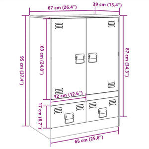 Schwarzes Highboard aus Stahl, 67x39x95 cm