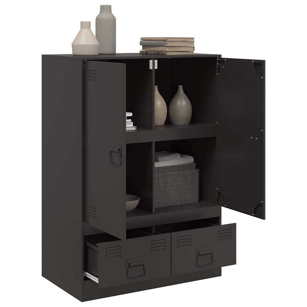 Schwarzes Highboard aus Stahl, 67x39x95 cm