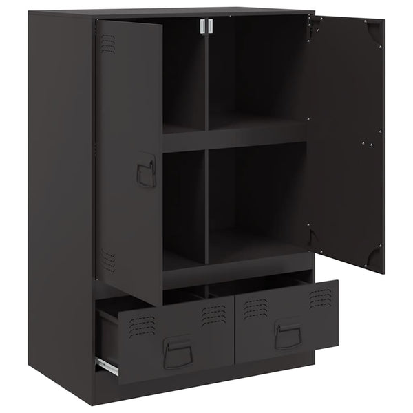 Schwarzes Highboard aus Stahl, 67x39x95 cm