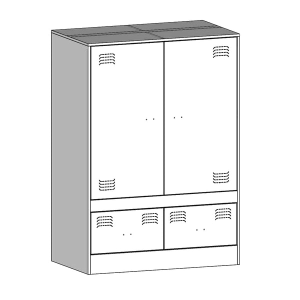 Schwarzes Highboard aus Stahl, 67x39x95 cm