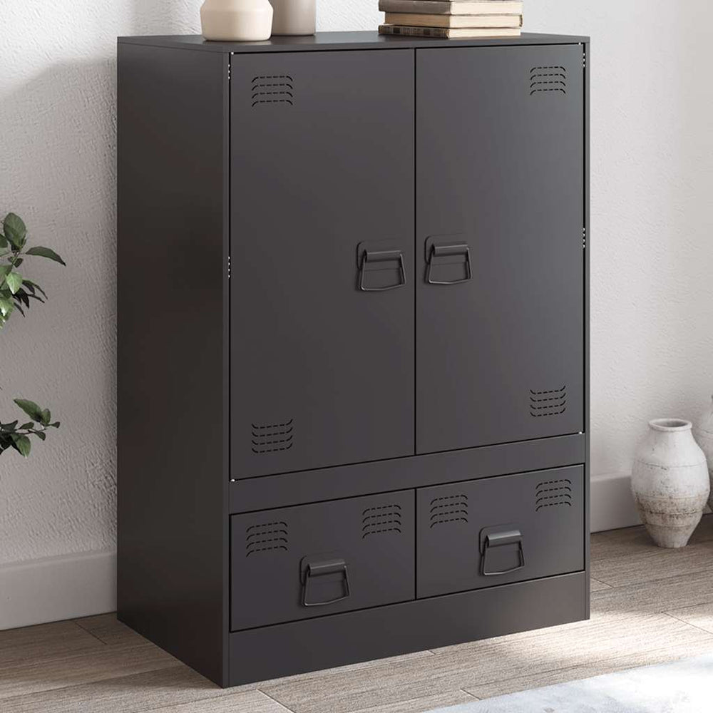 Schwarzes Highboard aus Stahl, 67x39x95 cm