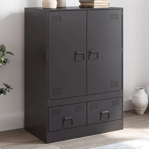 Schwarzes Highboard aus Stahl, 67x39x95 cm