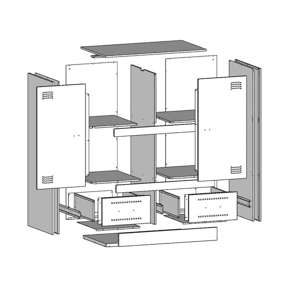 Highboard Rosa 67x39x95 cm Stahl