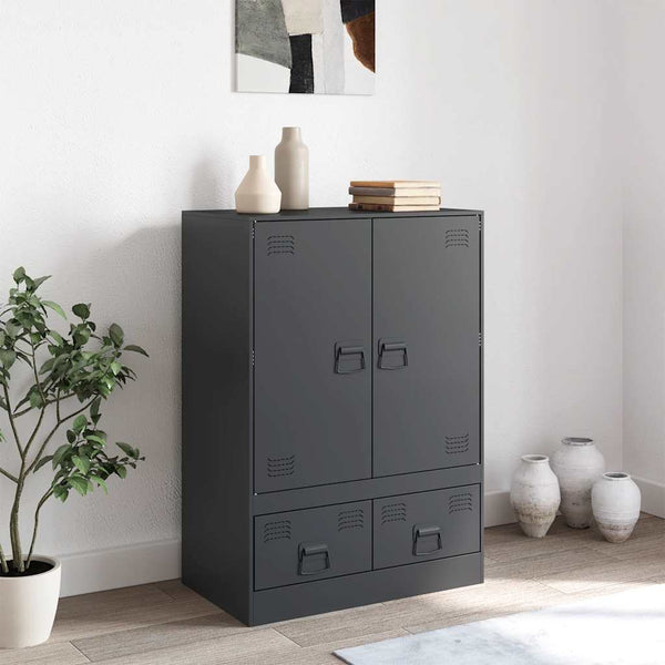 vidaXL Buffet haut anthracite 67x39x95 cm Acier