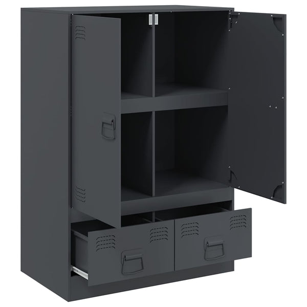 vidaXL Buffet haut anthracite 67x39x95 cm Acier