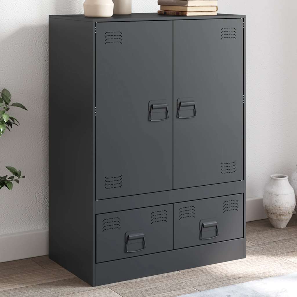 vidaXL Buffet haut anthracite 67x39x95 cm Acier
