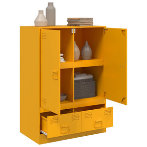 Highboard Senfgelb 67x39x95 cm Stahl
