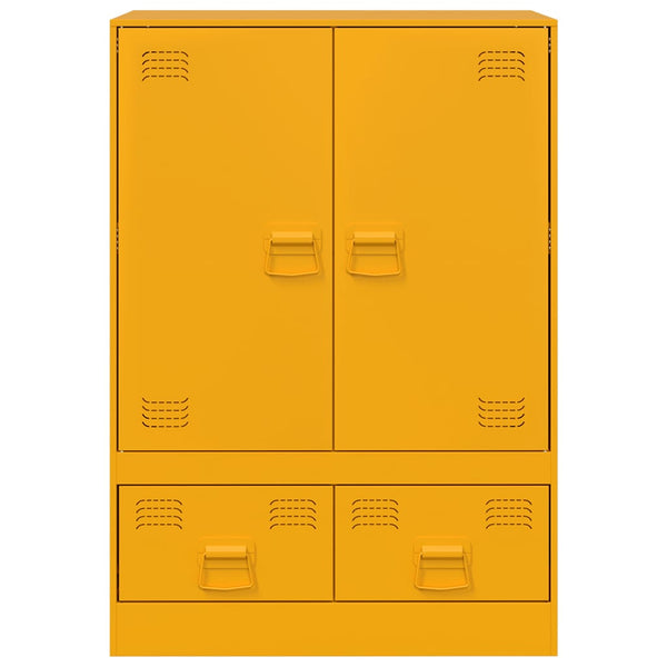 Highboard Senfgelb 67x39x95 cm Stahl