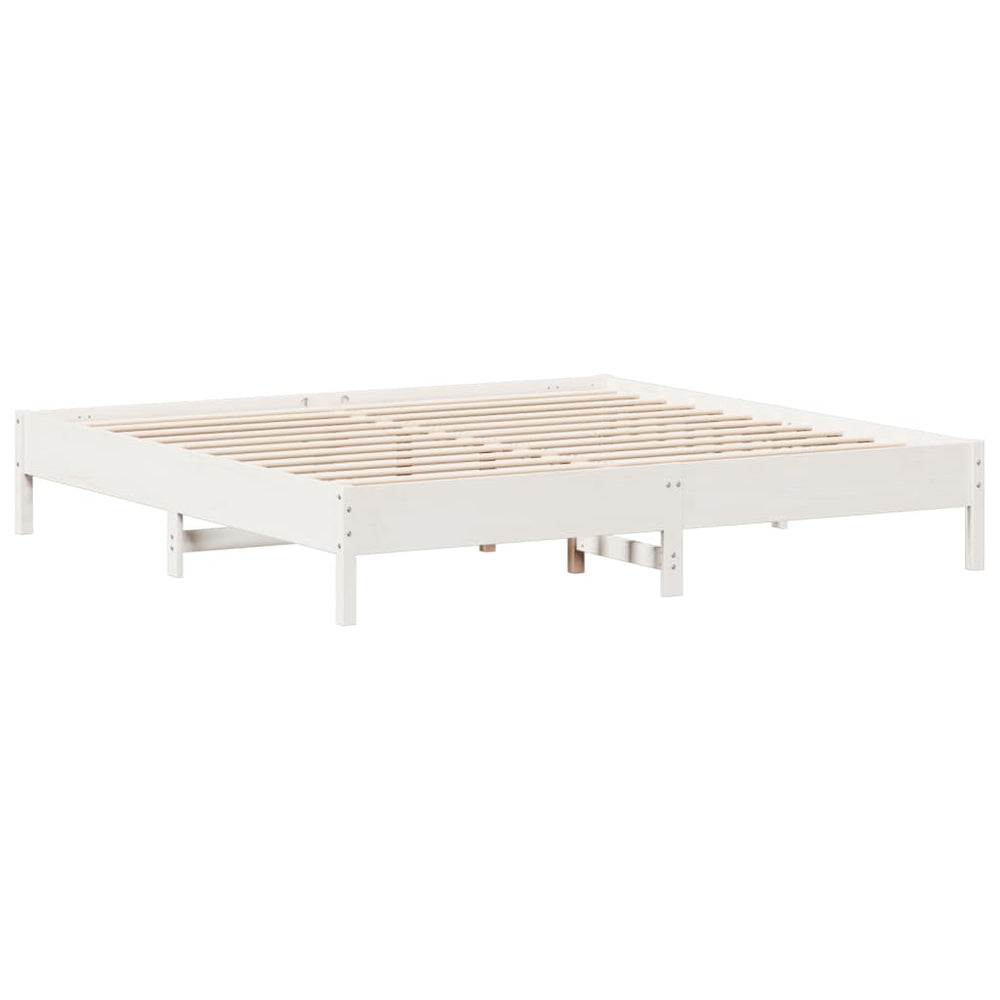 vidaXL Lit en bois massif sans matelas Blanc 200x200 cm Bois de pin