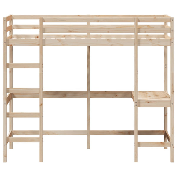 Hochbett mit Schreibtisch 90x200 cm Kiefer