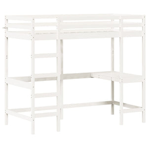Hochbett mit Schreibtisch Weiß 90x200 cm