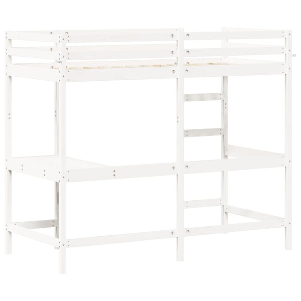 Hochbett mit Schreibtisch Weiß 90x200 cm