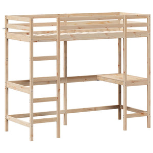 Hochbett mit Schreibtisch 80x200 cm Kiefer