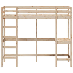 Hochbett mit Schreibtisch 80x200 cm Kiefer