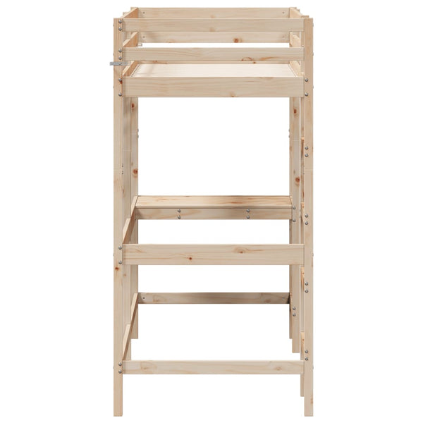 Hochbett mit Schreibtisch 80x200 cm Kiefer