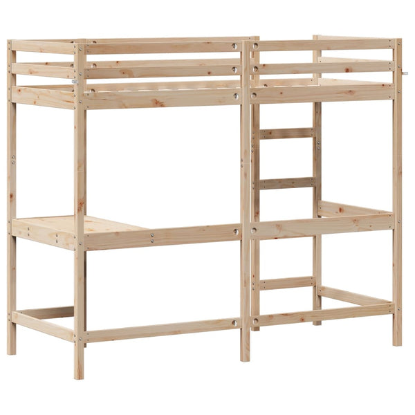 Hochbett mit Schreibtisch 80x200 cm Kiefer
