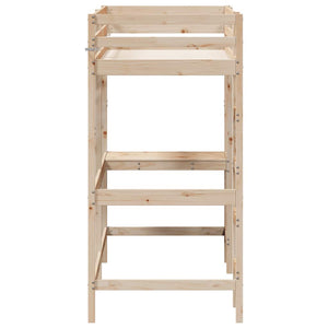 vidaXL Lit mezzanine avec bureau 75x190 cm Pin massif