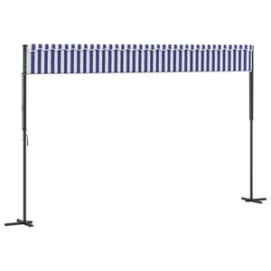 Freistehende Markise Blau-Weiß 500x300 cm