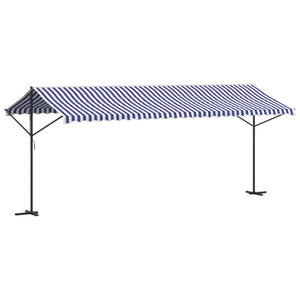 Freistehende Markise, Blau-Weiß, 600x300 cm