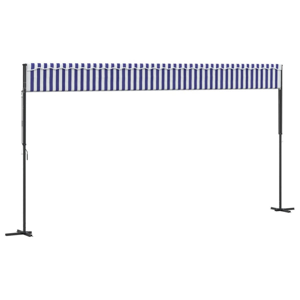 Freistehende Markise, Blau-Weiß, 600x300 cm