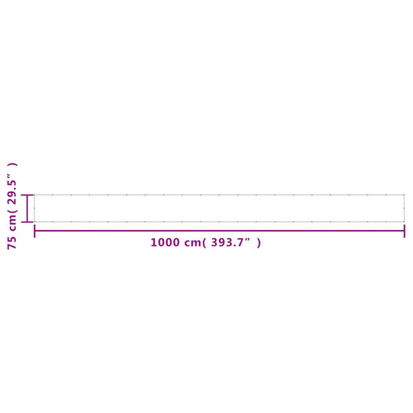 Hellgrauer Balkon-Sichtschutz 75x1000 cm