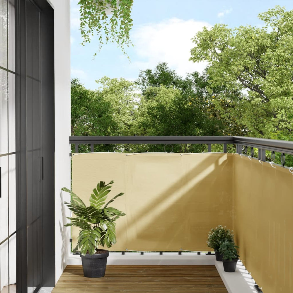 Sandfarbener Balkon-Sichtschutz 90x600 cm