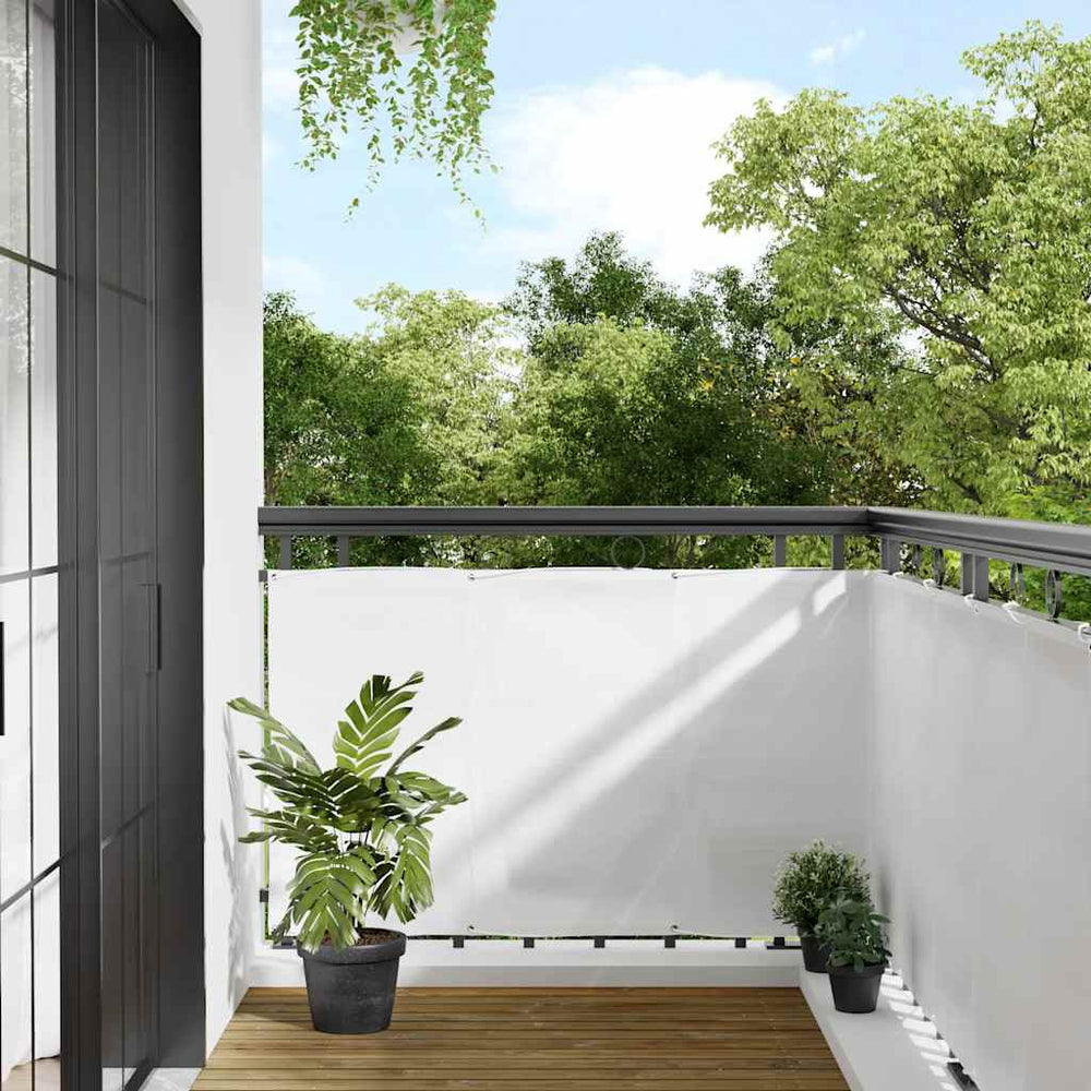 vidaXL Pare-vue de balcon blanc 90x700 cm 100 % polyester Oxford