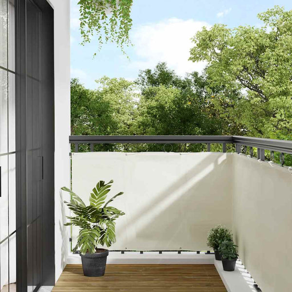 Balkon Sichtschutz Creme 90x700 cm