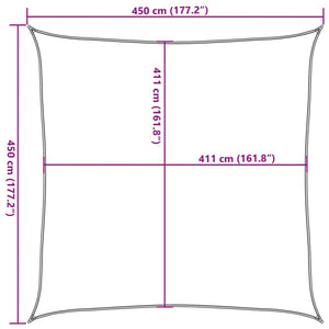 Hellgraues Sonnensegel 4,5x4,5m Oxford Polyester