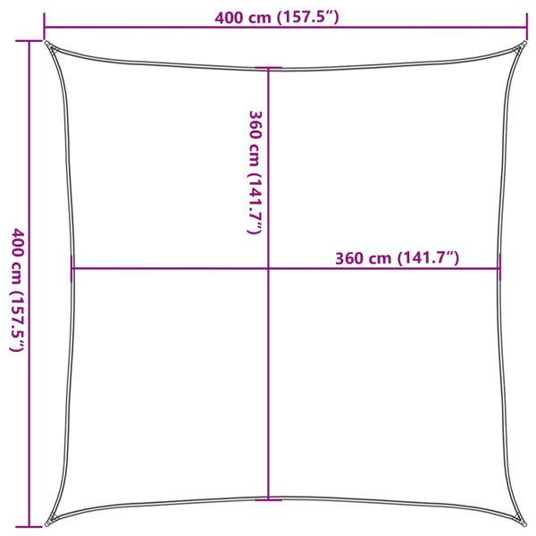 Sonnensegel Sandfarbe 4x4 m Polyester Oxford