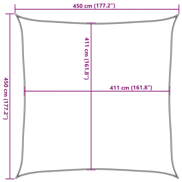 Sandfarbenes Sonnensegel 4,5x4,5 m