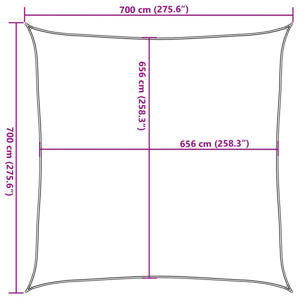Sandfarbenes Sonnensegel 7x7 m