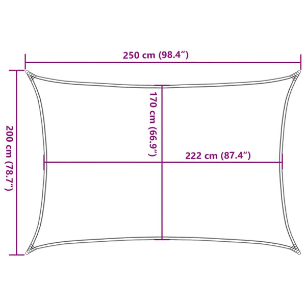 vidaXL Voile d'ombrage gris clair 2,5x2 m 100 % polyester Oxford