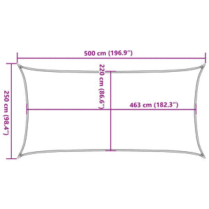 Hellgraues Sonnensegel 5x2,5 m