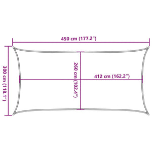 Sonnensegel Hellgrau 4,5x3 m