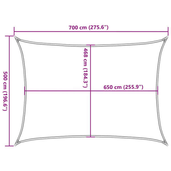 Hellgraues Sonnensegel 7x5 m