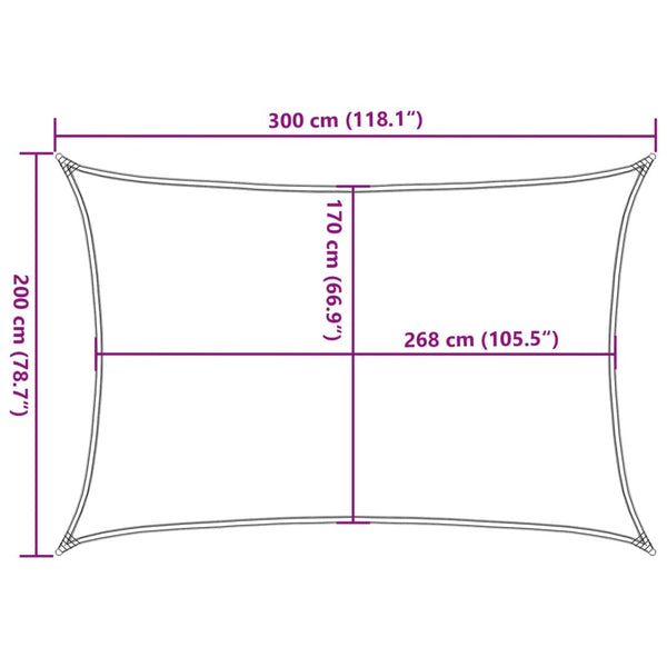 Sonnensegel Sand 3x2 m Polyester Oxford
