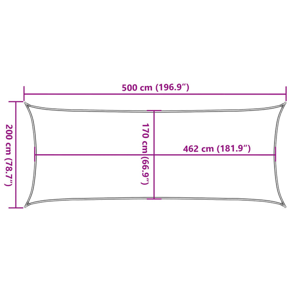 Sonnensegel Sandfarbe 5x2 m Polyester