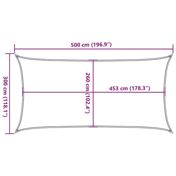 Sonnensegel Sandfarben 5x3 m