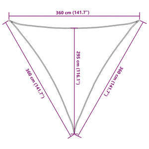 Hellgraues Sonnensegel, 3,6 m Polyester