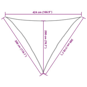 Hellgraues Sonnensegel 3x3x4,24m