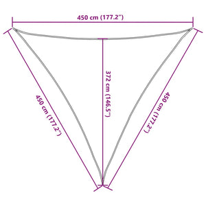 Hellgraues Sonnensegel 4,5 m Polyester Oxford