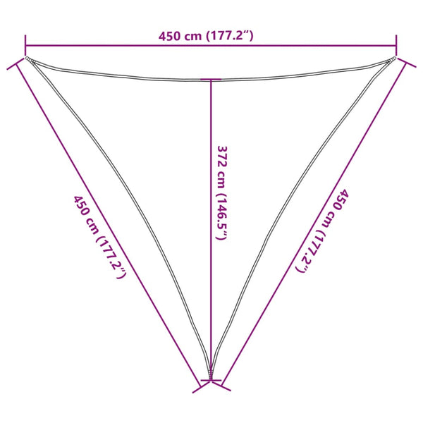Hellgraues Sonnensegel 4,5 m Polyester Oxford