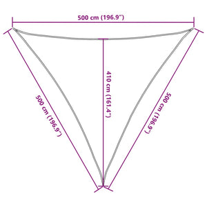Hellgraues Sonnensegel, 5x5x5 m, Polyester