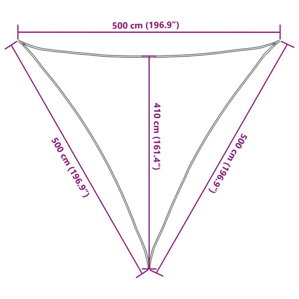 Hellgraues Sonnensegel, 5x5x5 m, Polyester