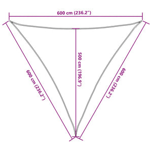 Hellgraues Sonnensegel 6x6x6 m