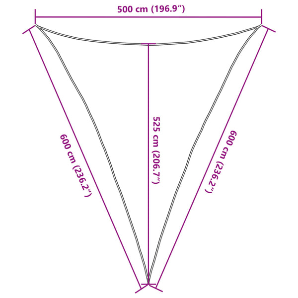 Sandfarbenes Sonnensegel 5x6x6 m